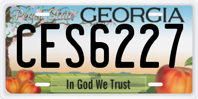 GA license plate CES6227