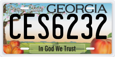 GA license plate CES6232