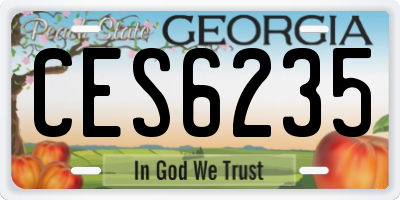 GA license plate CES6235