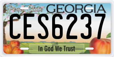 GA license plate CES6237