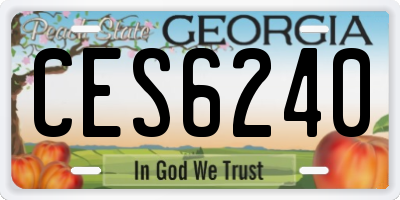 GA license plate CES6240