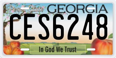 GA license plate CES6248