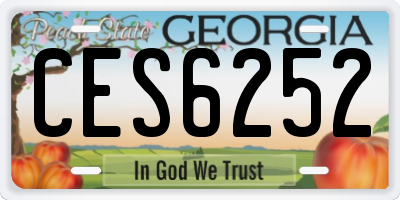 GA license plate CES6252