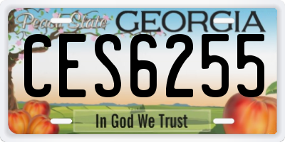 GA license plate CES6255