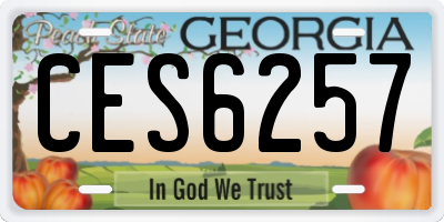 GA license plate CES6257