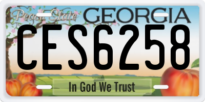 GA license plate CES6258