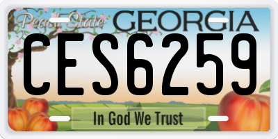 GA license plate CES6259