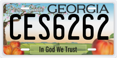 GA license plate CES6262