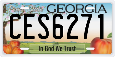 GA license plate CES6271