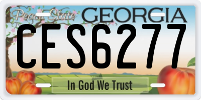 GA license plate CES6277