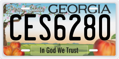 GA license plate CES6280