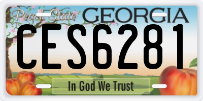 GA license plate CES6281