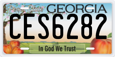 GA license plate CES6282
