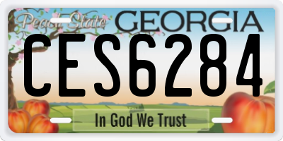 GA license plate CES6284