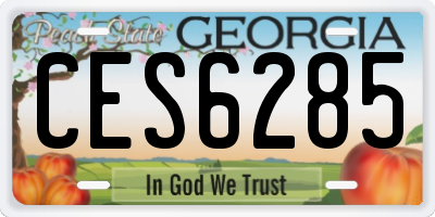 GA license plate CES6285