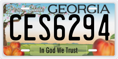GA license plate CES6294
