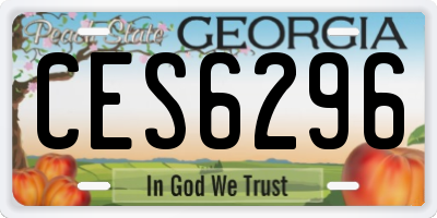 GA license plate CES6296