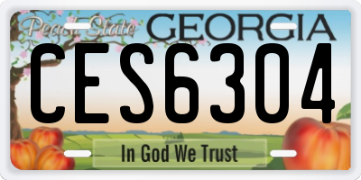GA license plate CES6304