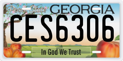 GA license plate CES6306