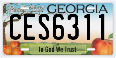 GA license plate CES6311