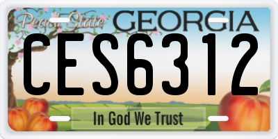 GA license plate CES6312
