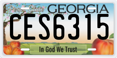 GA license plate CES6315