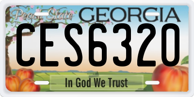 GA license plate CES6320