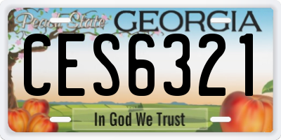 GA license plate CES6321