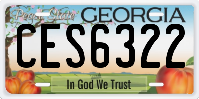 GA license plate CES6322