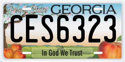 GA license plate CES6323
