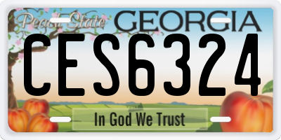 GA license plate CES6324