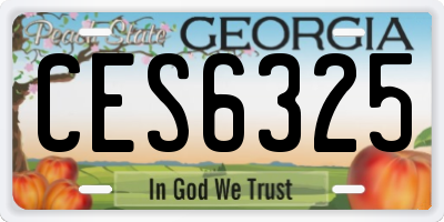 GA license plate CES6325