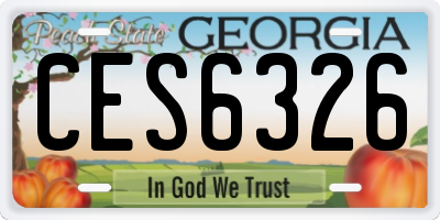 GA license plate CES6326