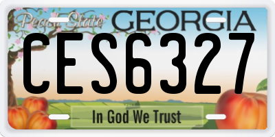 GA license plate CES6327