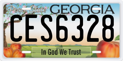 GA license plate CES6328