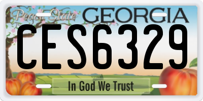 GA license plate CES6329