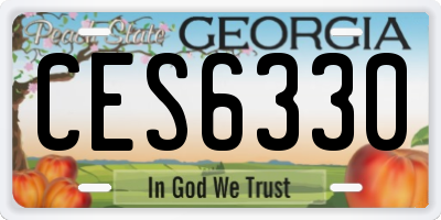 GA license plate CES6330