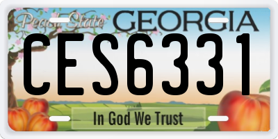GA license plate CES6331