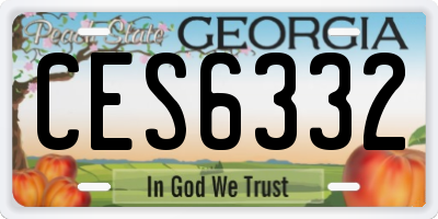 GA license plate CES6332