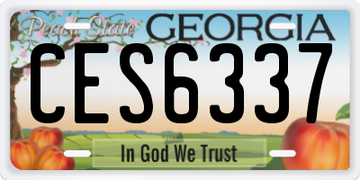 GA license plate CES6337