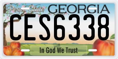 GA license plate CES6338