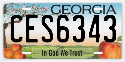 GA license plate CES6343