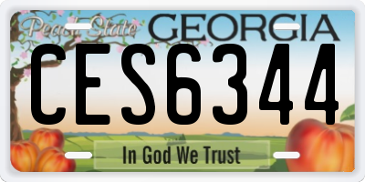 GA license plate CES6344