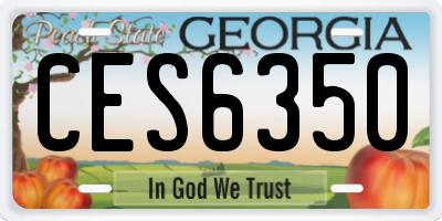 GA license plate CES6350