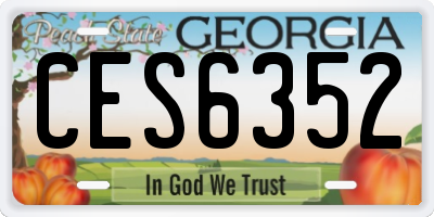 GA license plate CES6352