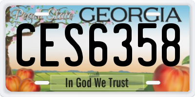 GA license plate CES6358
