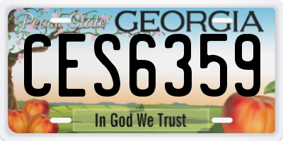 GA license plate CES6359