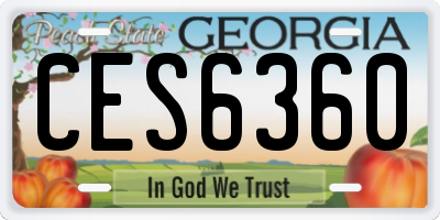 GA license plate CES6360