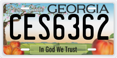 GA license plate CES6362