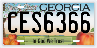 GA license plate CES6366